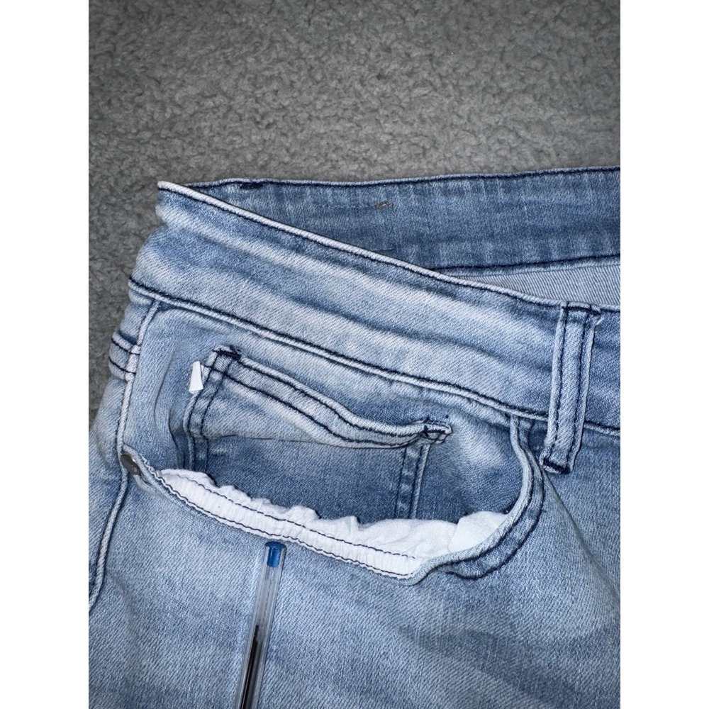 Judy Blue Jeans Women 24w Skinny Fit Fringe Raw Hem Light Wash Denim Pants - Picture 10 of 12